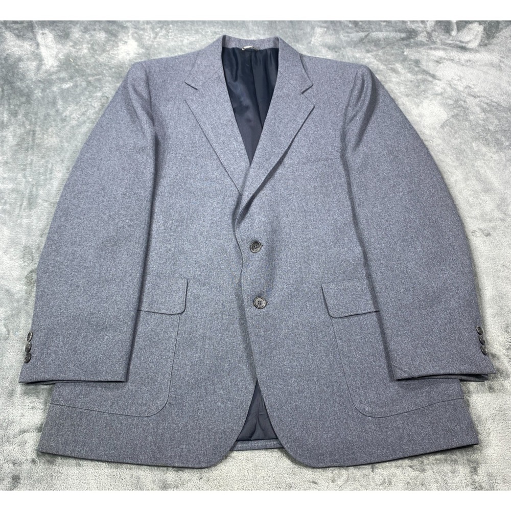 Vintage Levis Action Suit Blazer Mens 44R Gray Two Button Sport Coat Jacket 70s
